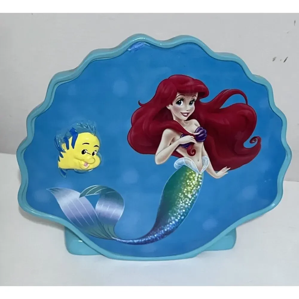 Disney Little Mermaid Lotion/Soap Pump & Toothbrush Holder Set Ariel Flounder